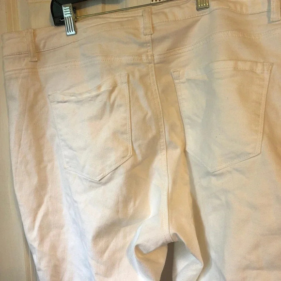 Wax Jeans Mid Rise Distressed skinny white women Plus Size 20 Pockets - Picture 5 of 12